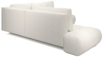 Ágyazható, tárolós kárpitozott L alakú sarokülőgarnitúra ALMADA, balos, bézs