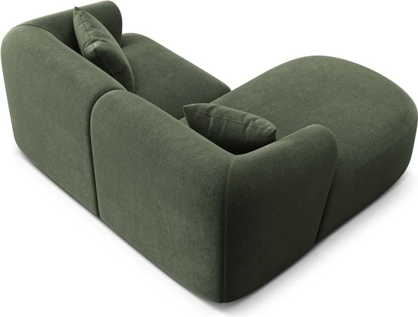 Zöld bársony sarokkanapé (bal oldali-heverő résszel) Campi – Cosmopolitan Design