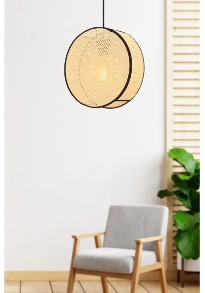 BIG DRUM kábeles csillár 1xE27/60W/230V bézs/fekete