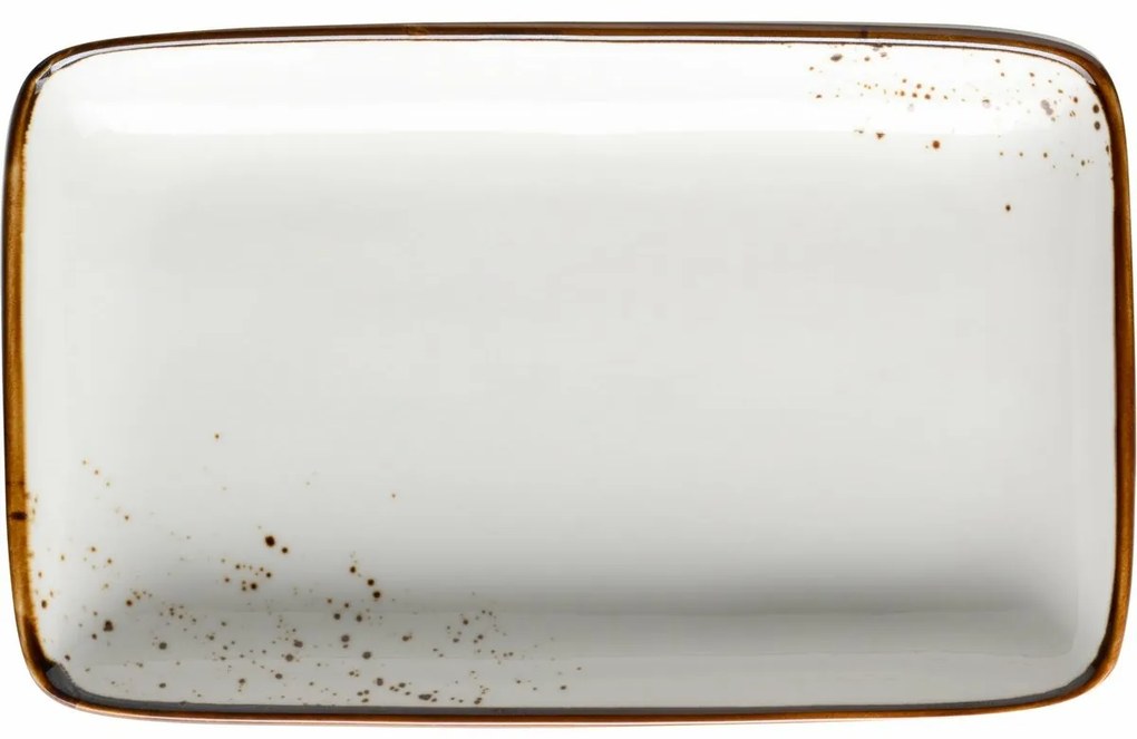 Mäser Téglalap alakú tálca Pintar White barnapöttyös 21 x 13 x 3 cm