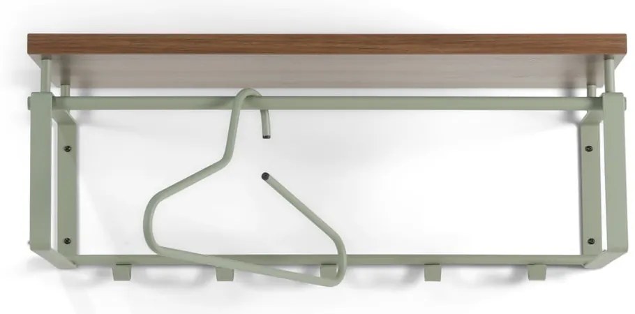 Barna-szürkészöld fém fali fogas polccal 70 cm Rex – Spinder Design