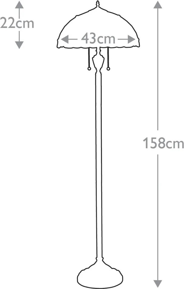 Quoizel LARISSA QZ-LARISSA-FL Tiffany Állólámpa 2x60W/E27