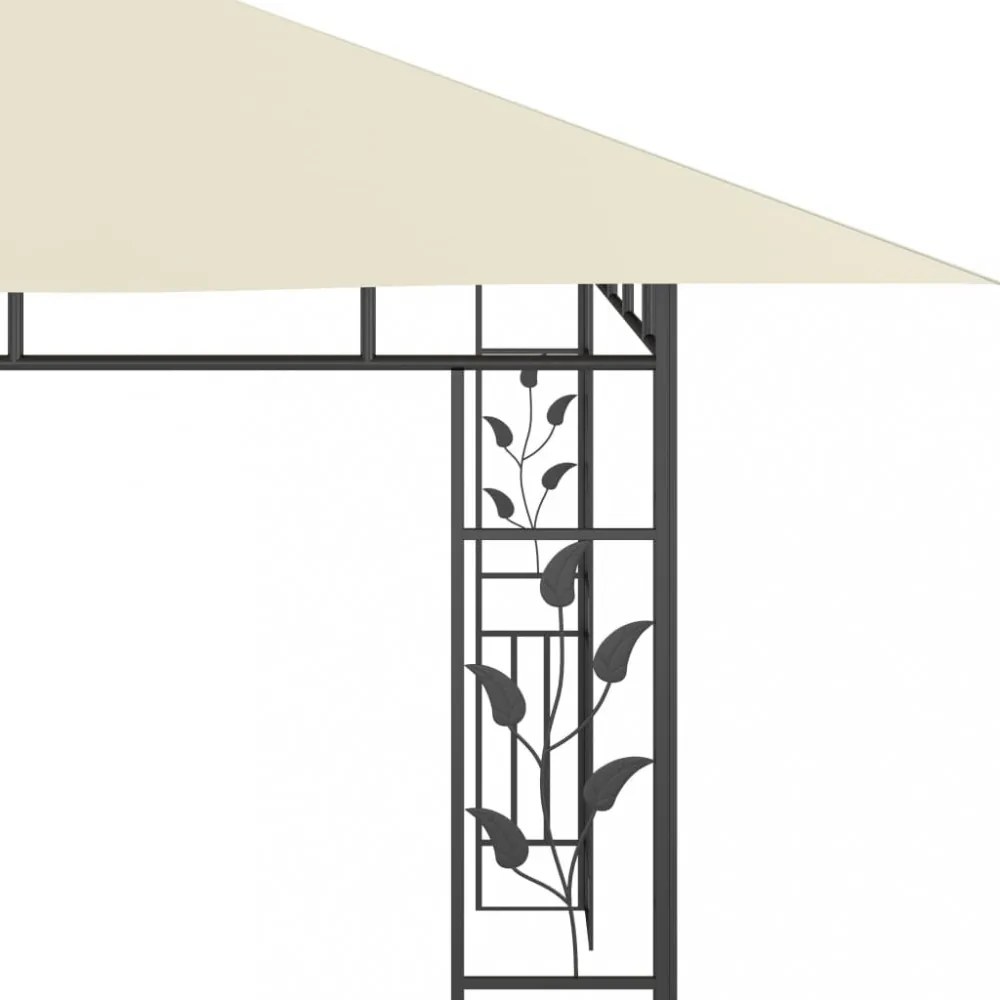 krémszínű pavilon szúnyoghálóval 4 x 3 x 2,73 m 180 g/m²