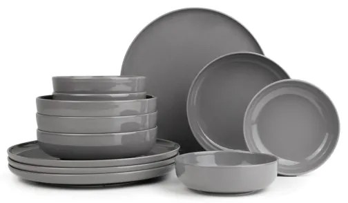 12 részes szürke/porcelán étkészlet