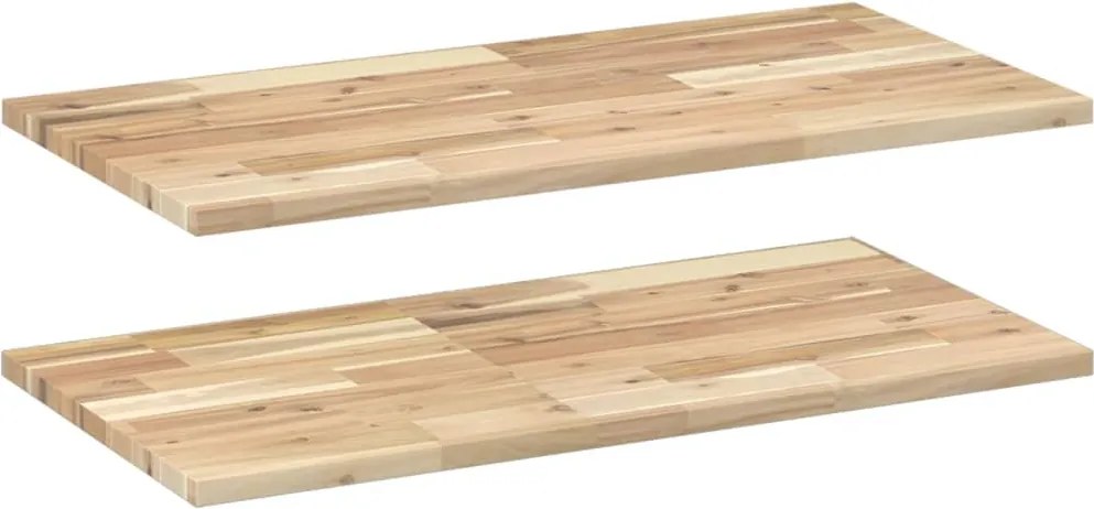 vidaXL 2 db kezeletlen tömör akácfa függőpolc 60 x 40 x 2 cm