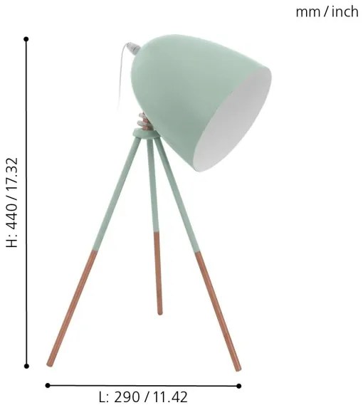 Eglo 49337 - DUNDEE asztali lámpa 1xE27/60W/230V