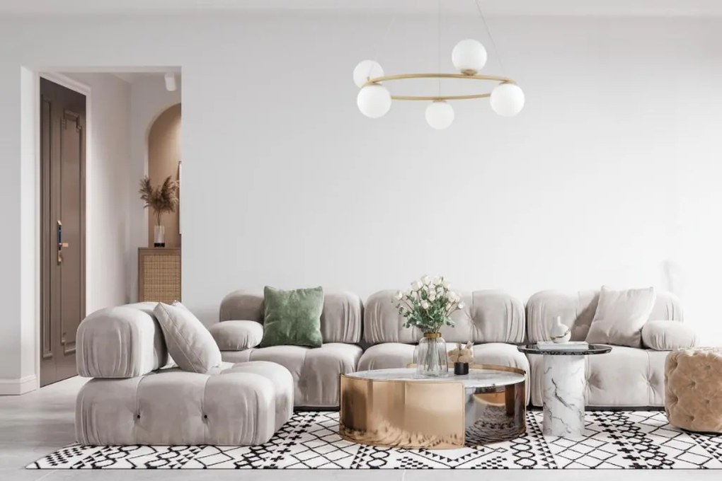 SIGMA LIGHTING 33381 GAMA Modern Függesztett Lámpa Fehér, Arany G9 IP20