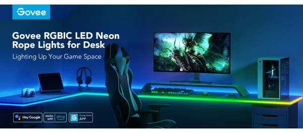 Govee - Neon LED asztali háttérvilágítás 3m RGBIC Wi-Fi