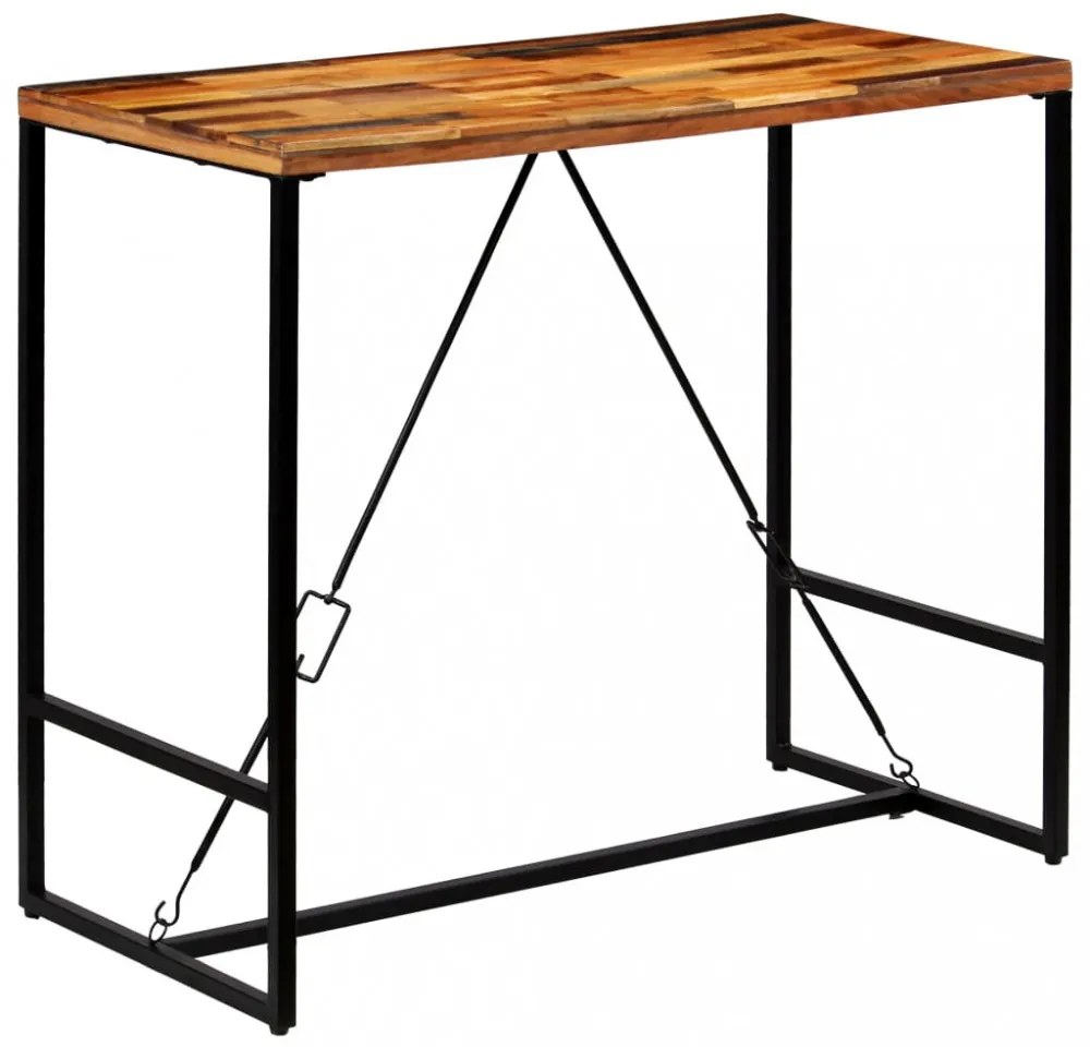 újrahasznosított tömör fa bárasztal 120 x 60 x 106 cm