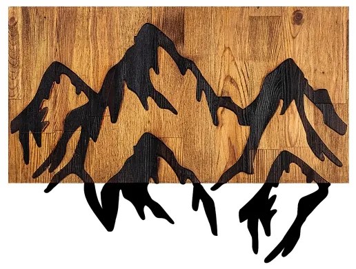 Fali dekoráció 58x44 cm hegy motívum fa/fém