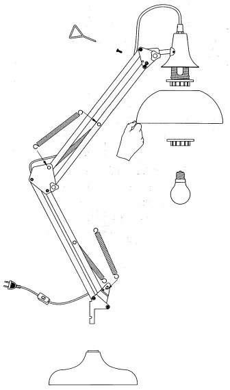 Eglo 94699 - Asztali lámpa BORGILLIO 1xE27/40W/230V