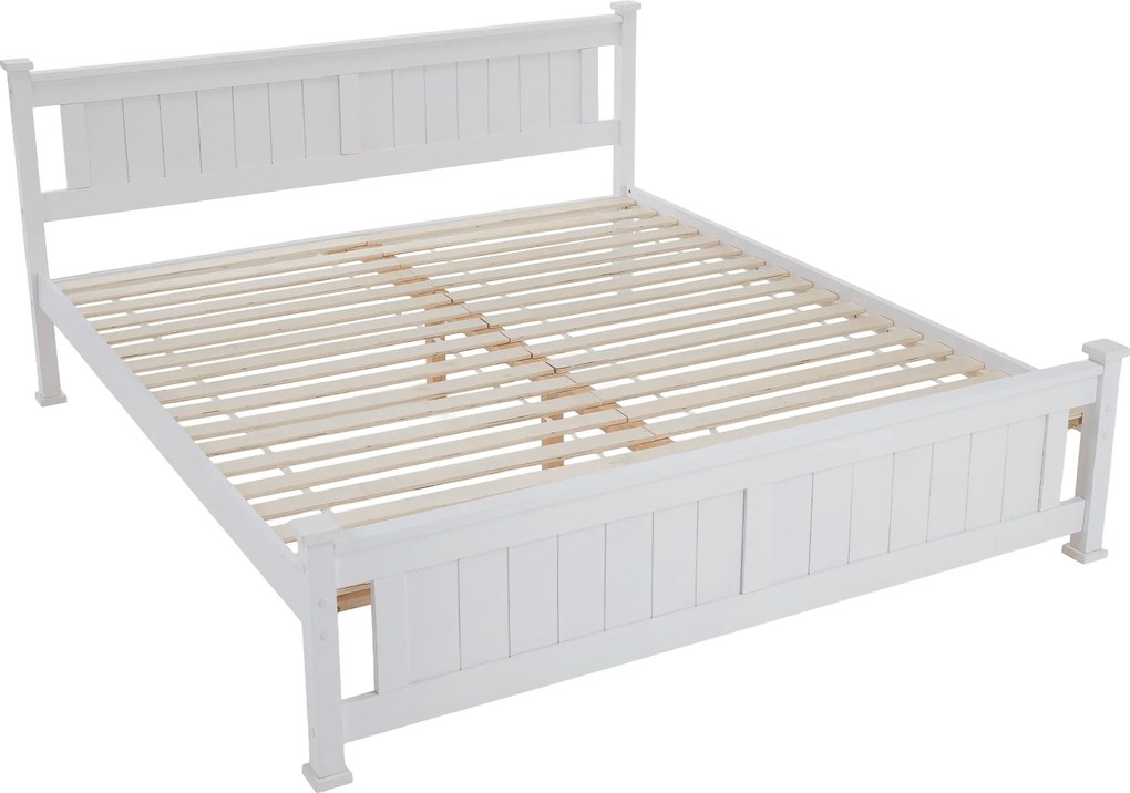 Ágy ágyráccsal, fenyő/fehér, 160x200 LUCAS NEW