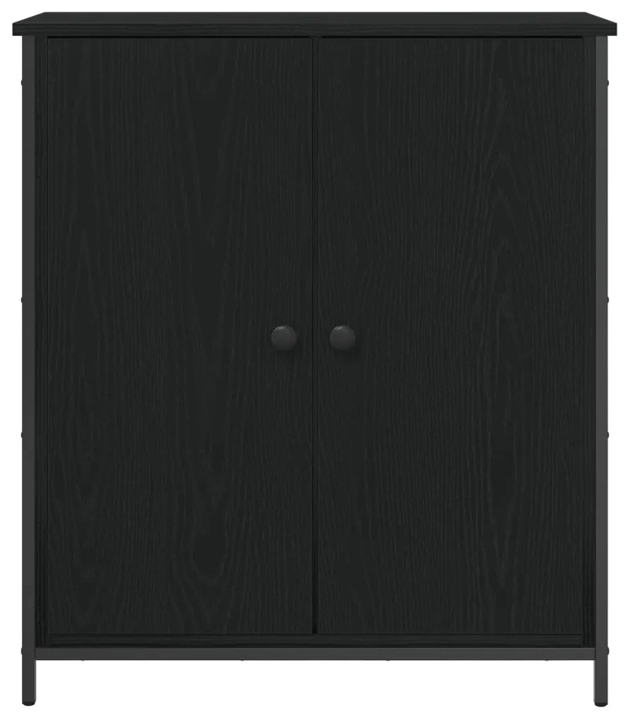 Fekete tölgy 70x30x80 cm Szerelt fa és acél
