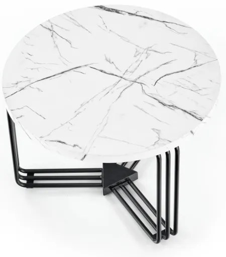Kávésasztal ANTICA 41x55 cm fekete/márvány dekoráció