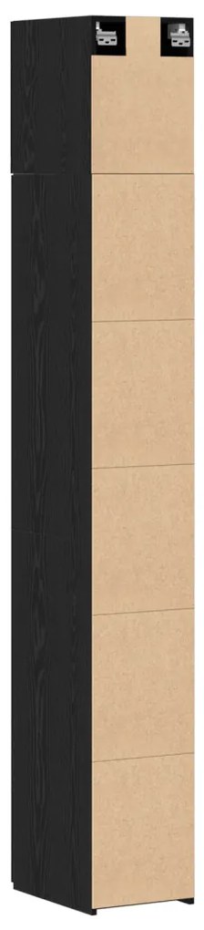 Slim tárolószekrény Fekete tölgy 30x42.5x225 cm Szerelt fa