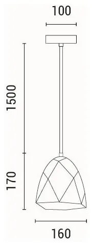 Csillár zsinóron 1xE27/40W/230V szürke