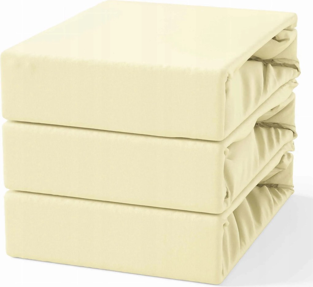 Pamut lepedő gumis 160x200 Krém Banán