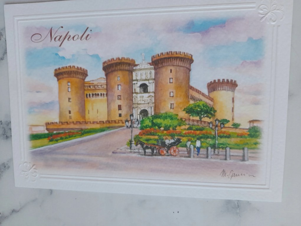 Grafika Keret Olaszország Italia Neapol Mapoli Kastély