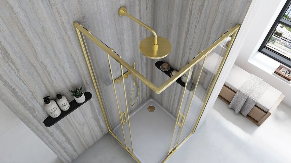 Zuhanykabin Rea City 90x90 Brush Gold