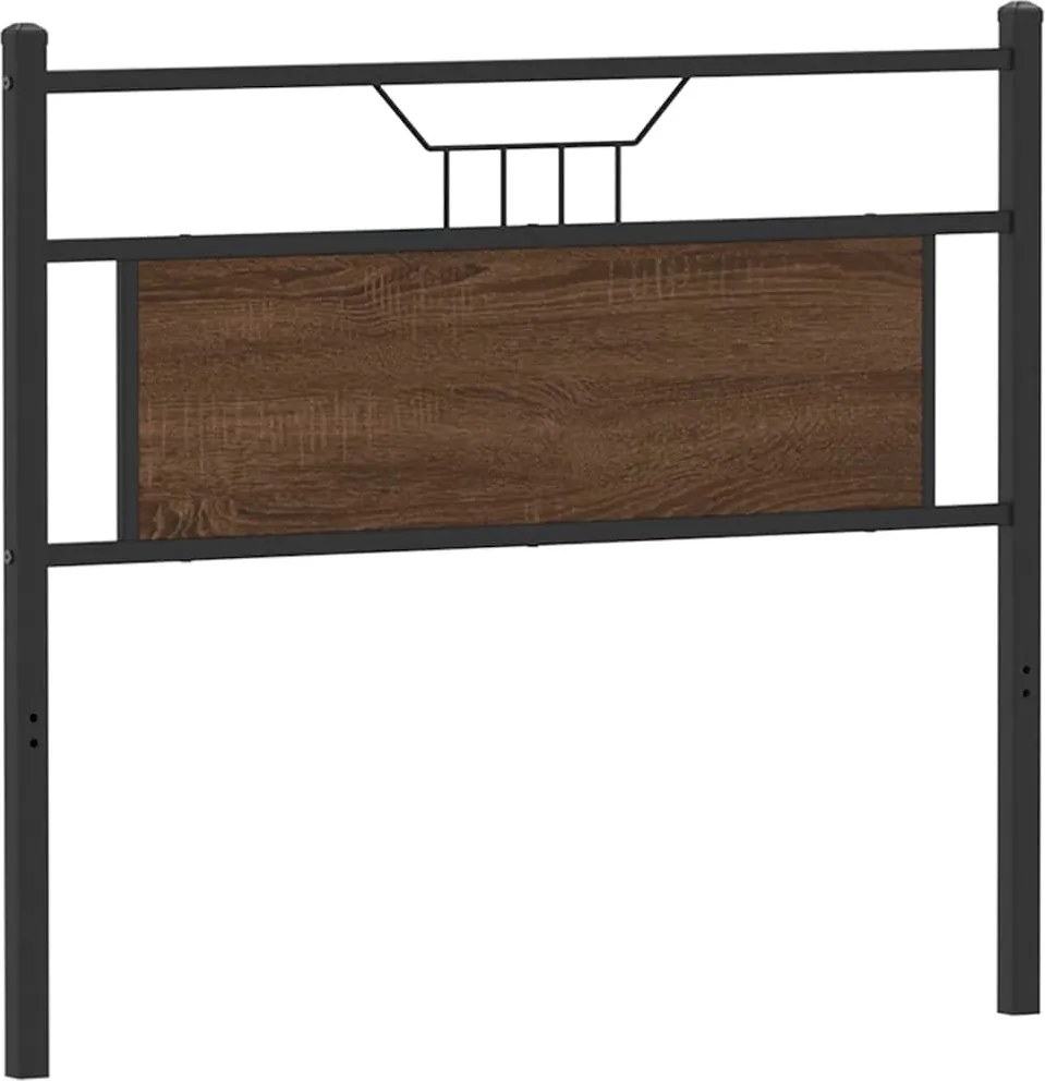 vidaXL barna tölgy színű szerelt fa és acél csere fejtámla 107 cm