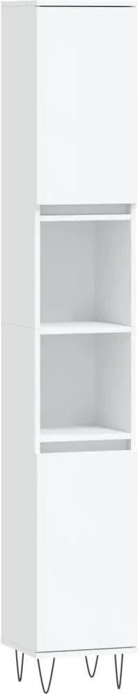 vidaXL fehér szerelt fa fürdőszobaszekrény 30 x 30 x 190 cm