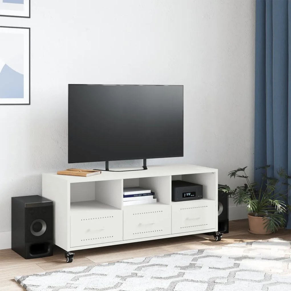 fehér acél TV-szekrény 100,5 x 39 x 43,5 cm