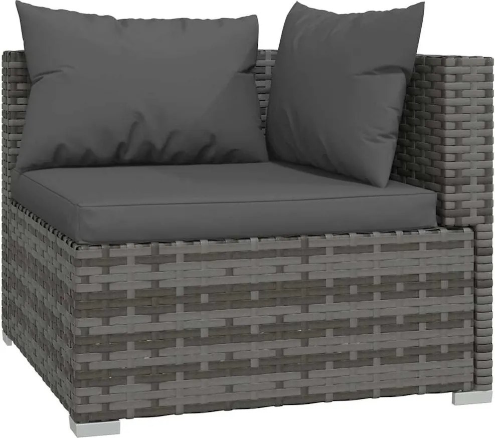 4 részes szürke polyrattan kerti ülőgarnitúra párnákkal
