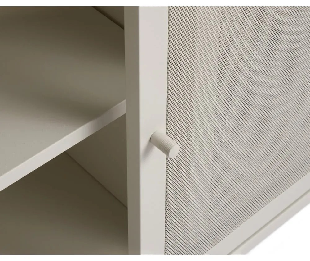 Szürke fém komód tolóajtóval 160x75x47 cm Veep – Unique Furniture