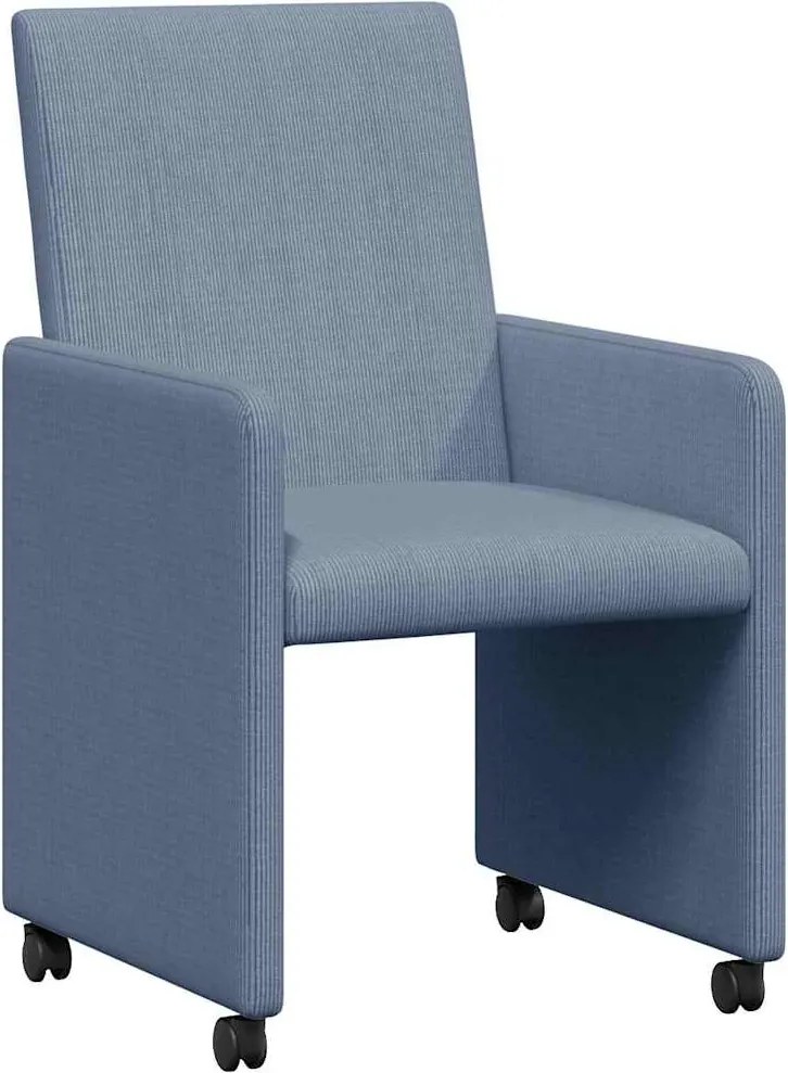 vidaXL Kerekes Étkező Székek 2 pcs Kék 57 x 66 x 94 cm Bársony anyag