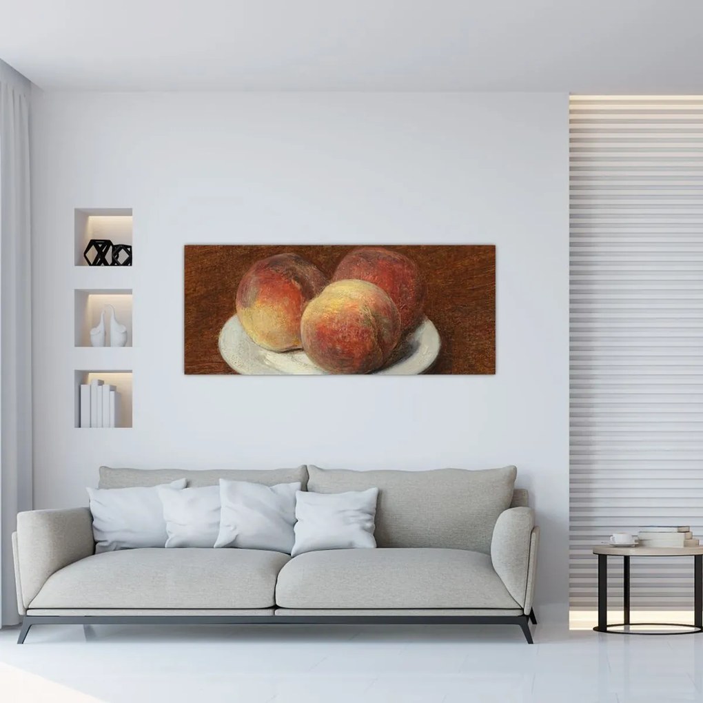 Kép - Henri Fantin-Latour, Three Peaches on a Plate, reprodukciók (120x50 cm)