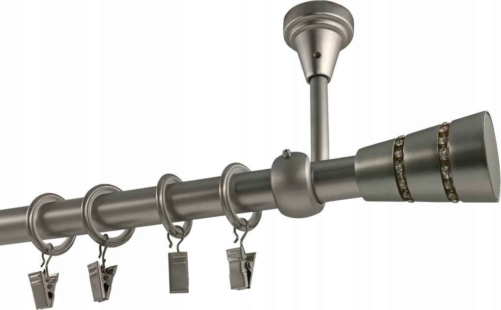 Függönykarnis Fém Mennyezeti 19mm MIX Végzáró Szatén 280cm galvanizált