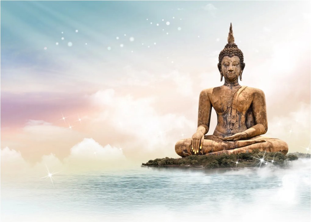 Kép - Buddha vigyáz a földre (üvegen) (70x50 cm)