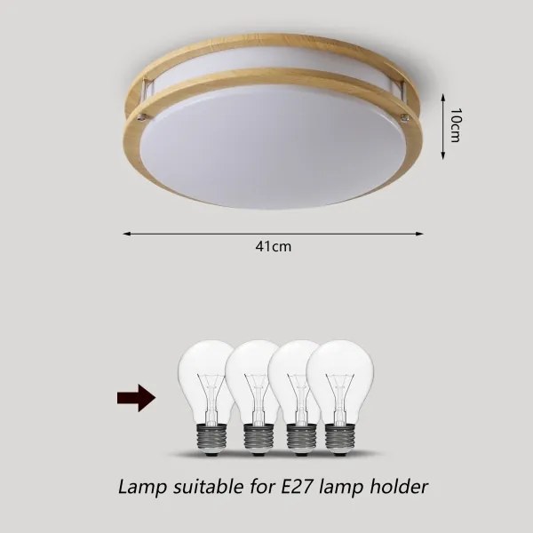 Brilagi - ELARO mennyezeti lámpatest 4xE27/40W/230V, átmérő 41 cm, fahatású dekor