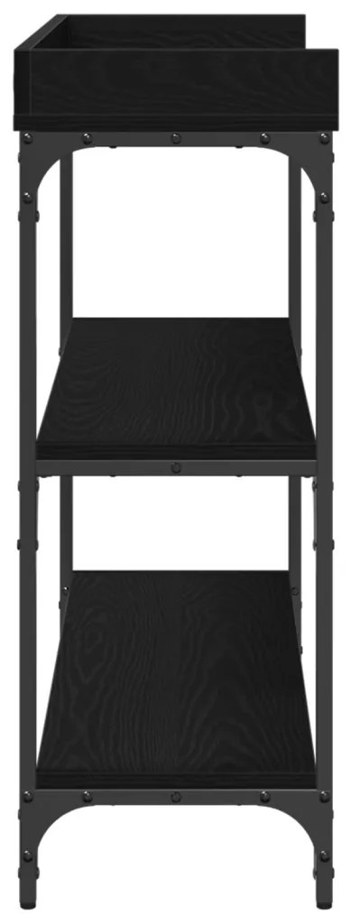 Konzolasztal Fekete Tölgy 100x30x80 cm Mérnöki Fa és Acél