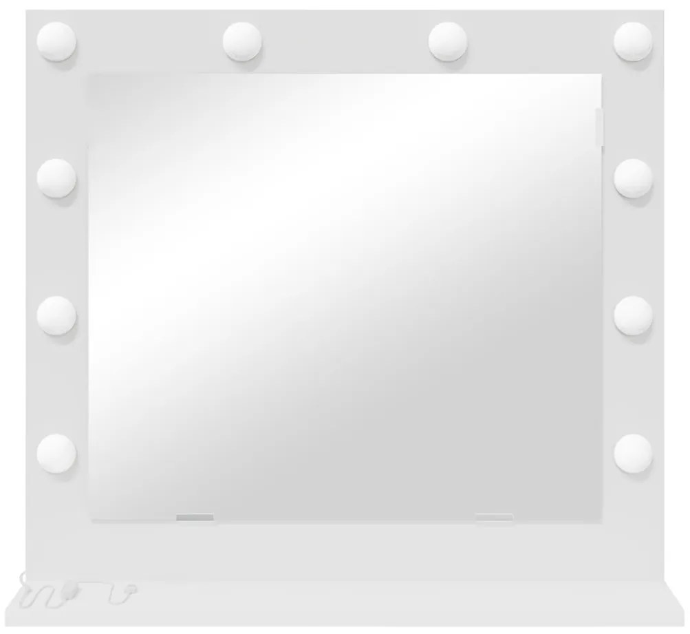 LED világítással ellátott sminktükör Fehér 60x55x18 cm