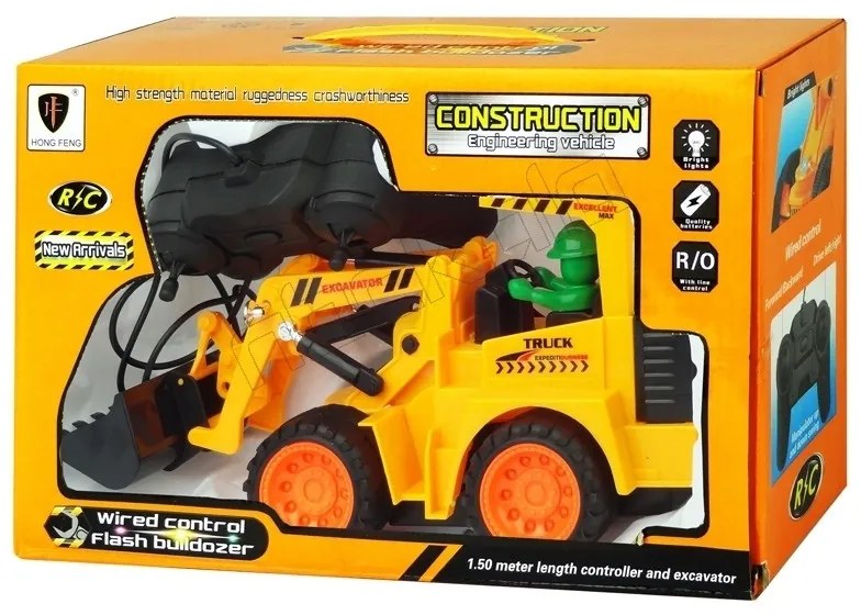 HONG FENG HF-2033A-8 Rc Távirányítós Kotró Gép Kotrógép Markoló Munkagép Játék Építőkockás Figurával Akkus 3.6V NiCd