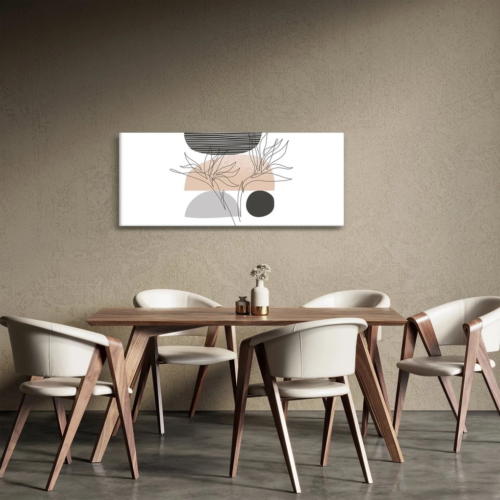 Kép - Vonal művészet virágok N⁰2 (120x50 cm)