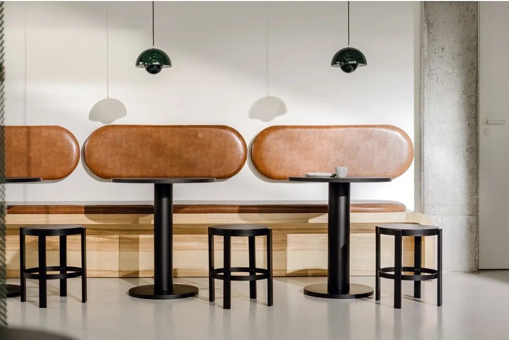 Kerek étkezőasztal tölgyfa dekoros asztallappal ø 65 cm Sool – noo.ma