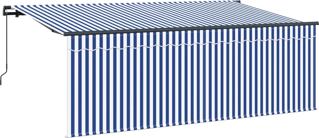 vidaXL Behúzható napellenző Kék és Fehér 400 x 200 cm