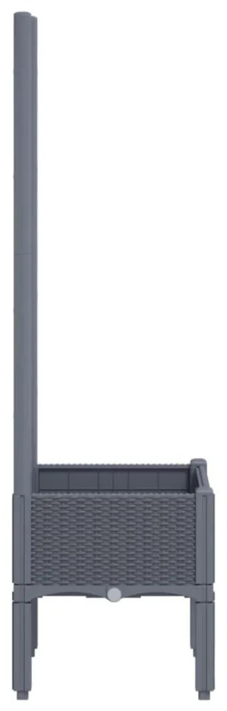 kékszürke PP rácsos kerti ültetőláda 40 x 40 x 142 cm