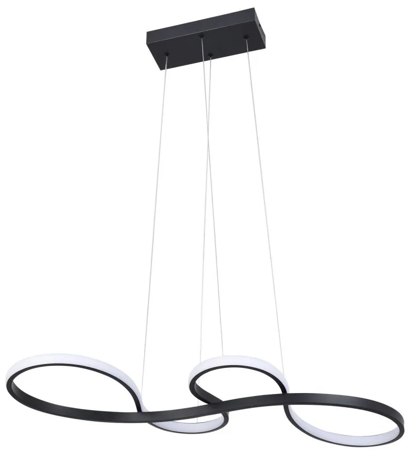 LED Csillár zsinóron SALSA LED/38W/230V 4000K fekete