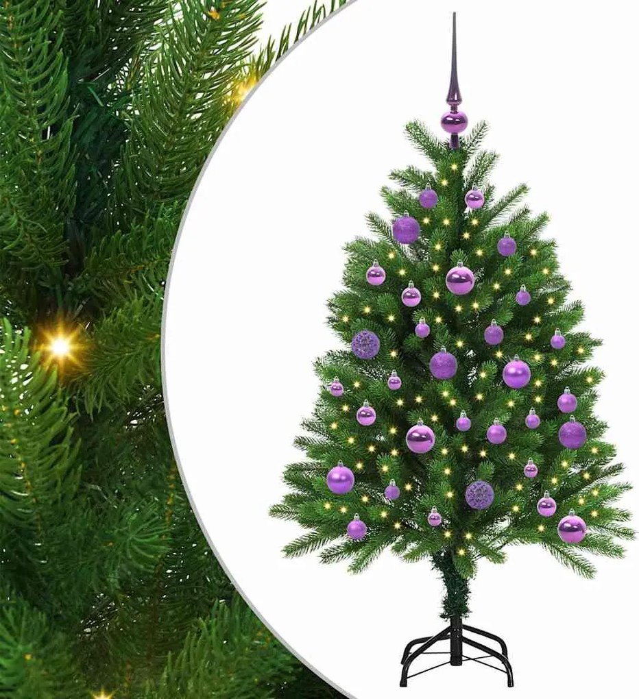 vidaXL Karácsonyfa 150 LED-del állvánnyal Zöld 120 cm PE