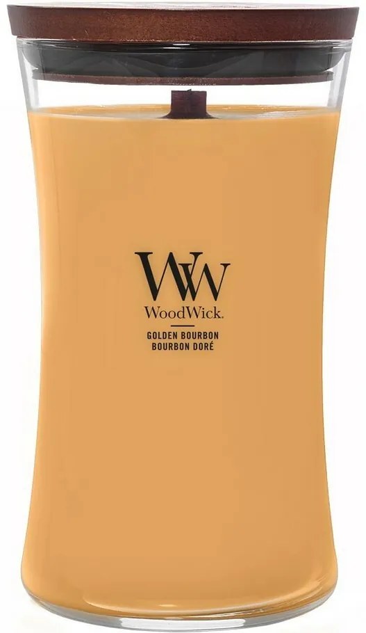 WoodWick Illatosító gyertya nagy vázában GoldenBourbon, 609 g