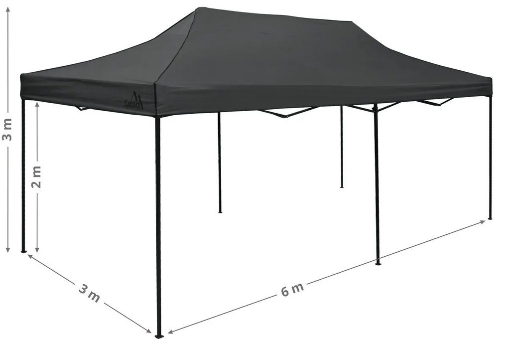 Cattara 13343 Party sátor ollós Vízálló, szürke ,3 x 6 m, L