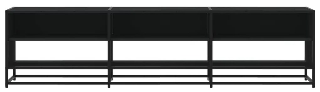 fekete szerelt fa TV-szekrény 180 x 40 x 46 cm