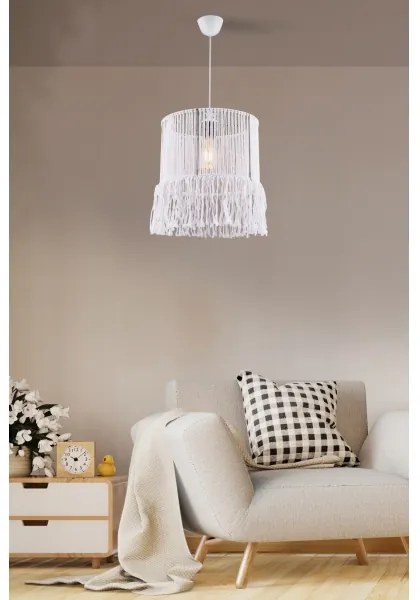 Kábelcsillár NESS MACRAME 1xE27/40W/230V fehér