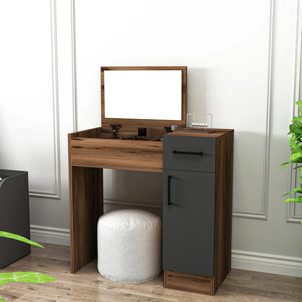 Inci Light Walnut kozmetikai asztal