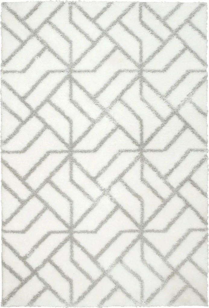 120x170 cm Divatos Krém Szürke Shaggy Szőnyeg A Nappaliba