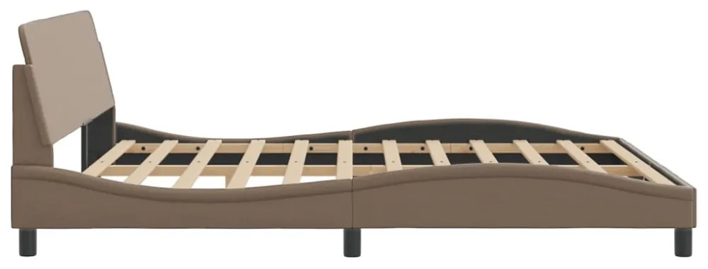 cappuccino színű műbőr ágykeret Dover 180x200 cm