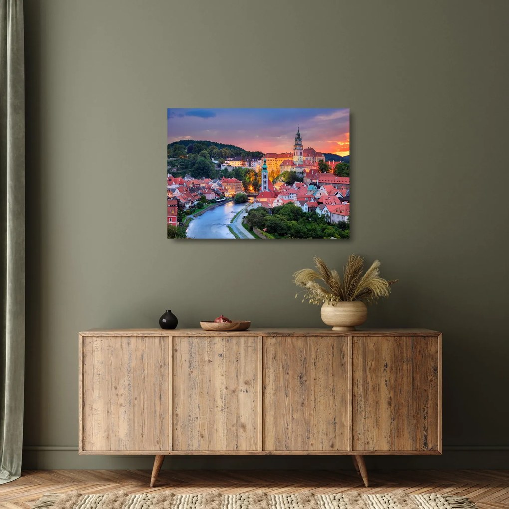 Kép - Český Krumlov (üvegen) (70x50 cm)